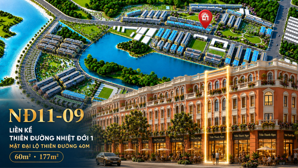 NĐ11-09: Liền kề 177m² gần hồ bơi, giá sau Voucher chỉ 4,536 tỷ đồng